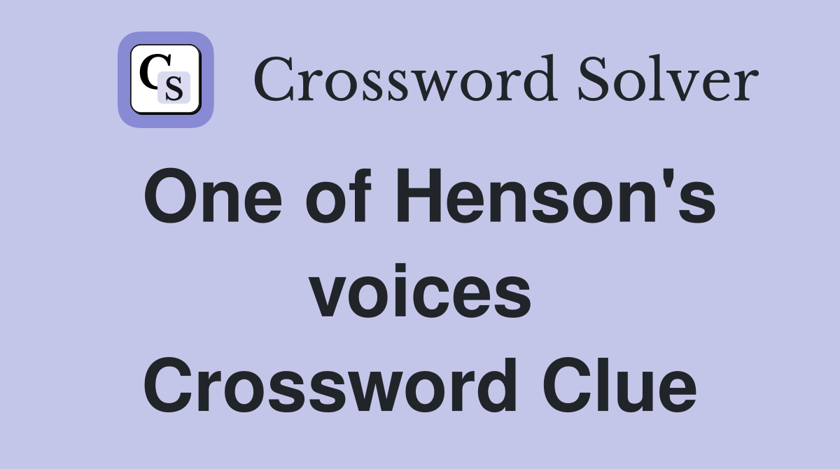 One of Henson's voices Crossword Clue