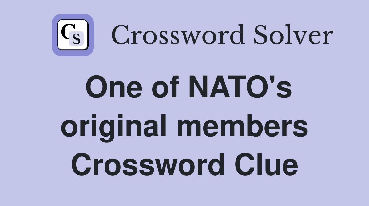 One of NATO's original members Crossword Clue