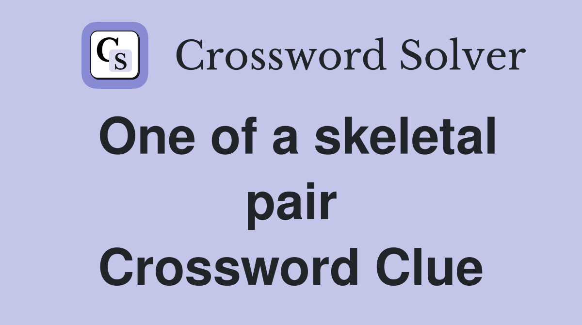 One of a skeletal pair Crossword Clue