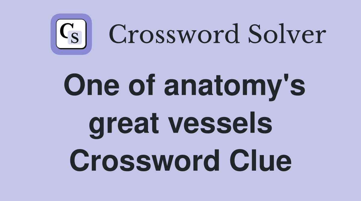 One of anatomy's great vessels Crossword Clue