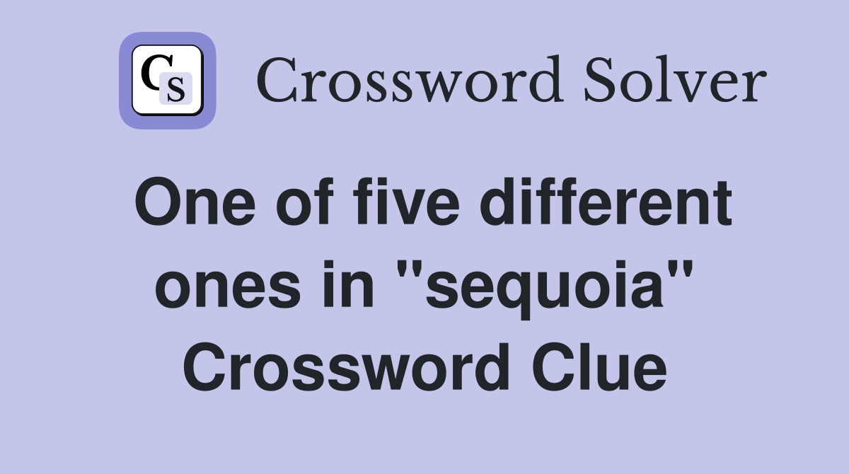 One of five different ones in "sequoia" Crossword Clue