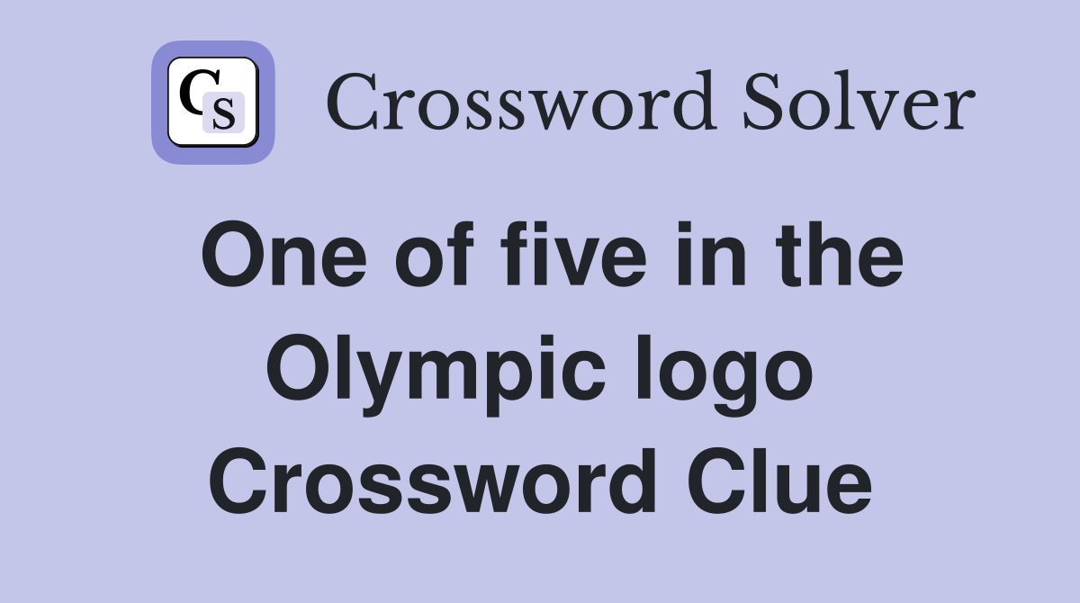 One of five in the Olympic logo Crossword Clue