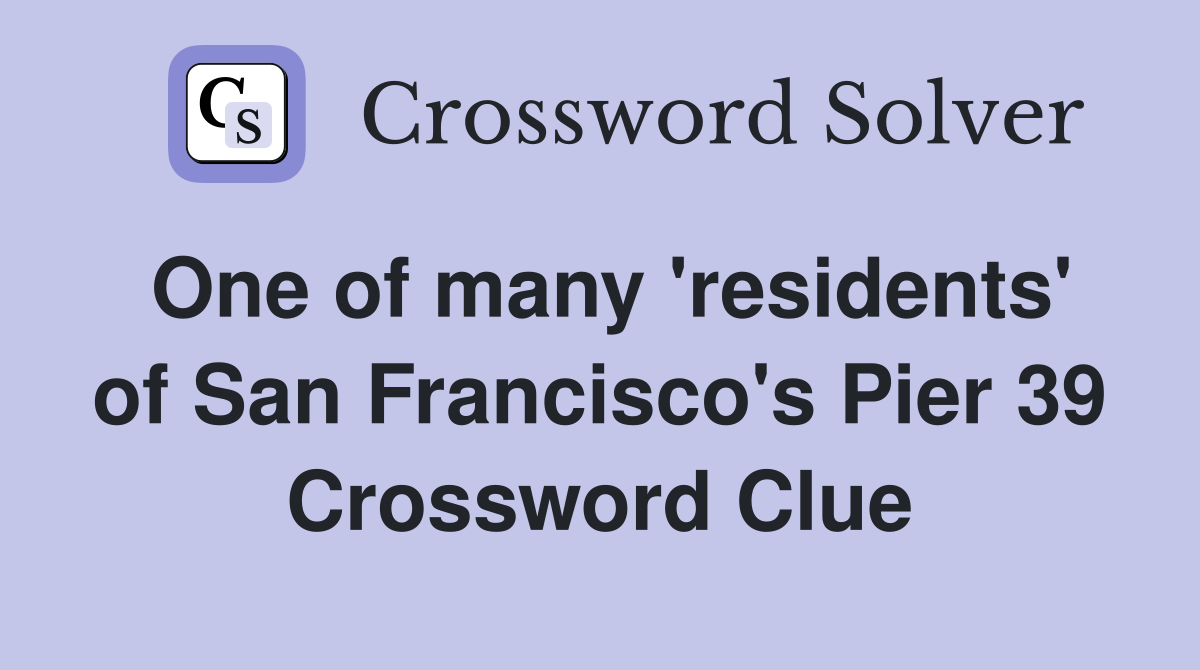 One of many 'residents' of San Francisco's Pier 39 Crossword Clue