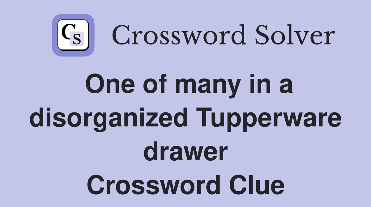 One of many in a disorganized Tupperware drawer Crossword Clue