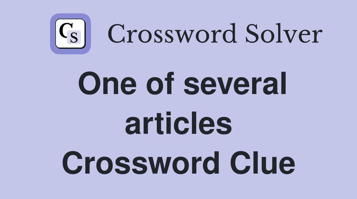 One of several articles Crossword Clue
