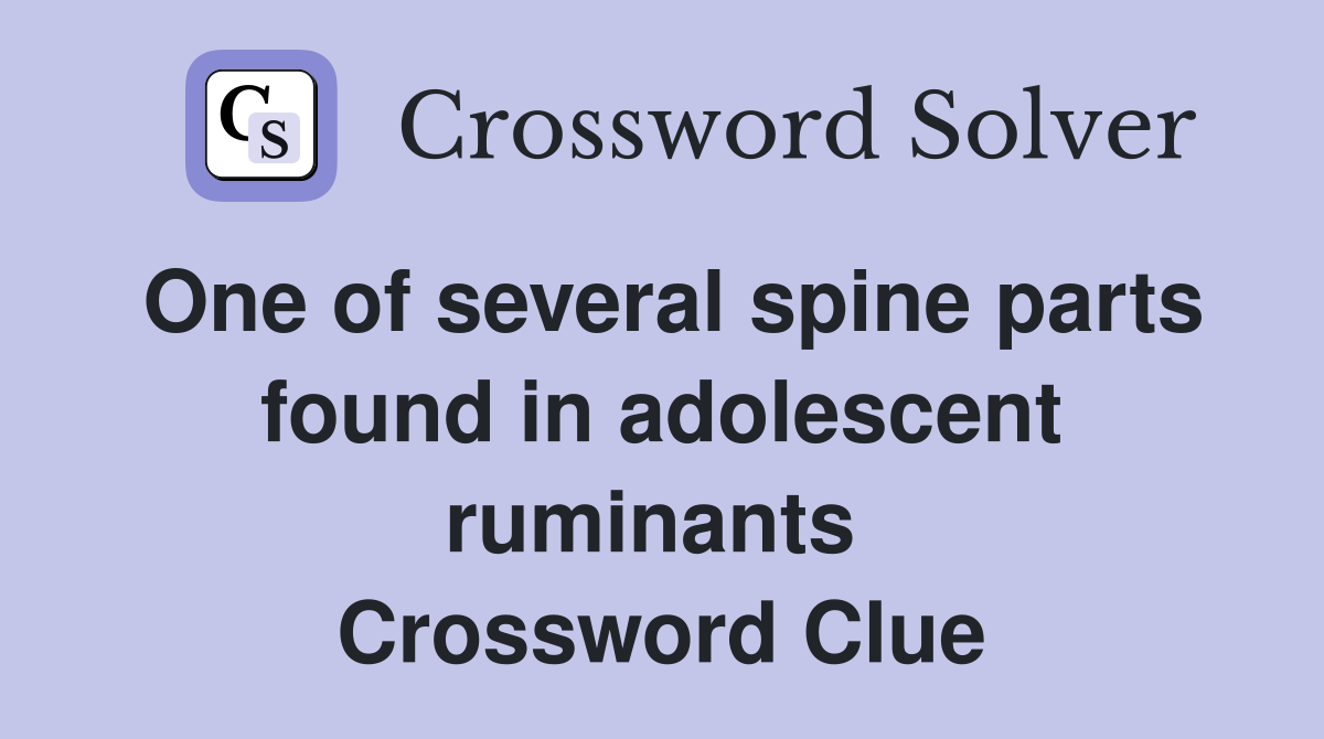 One of several spine parts found in adolescent ruminants  Crossword Clue