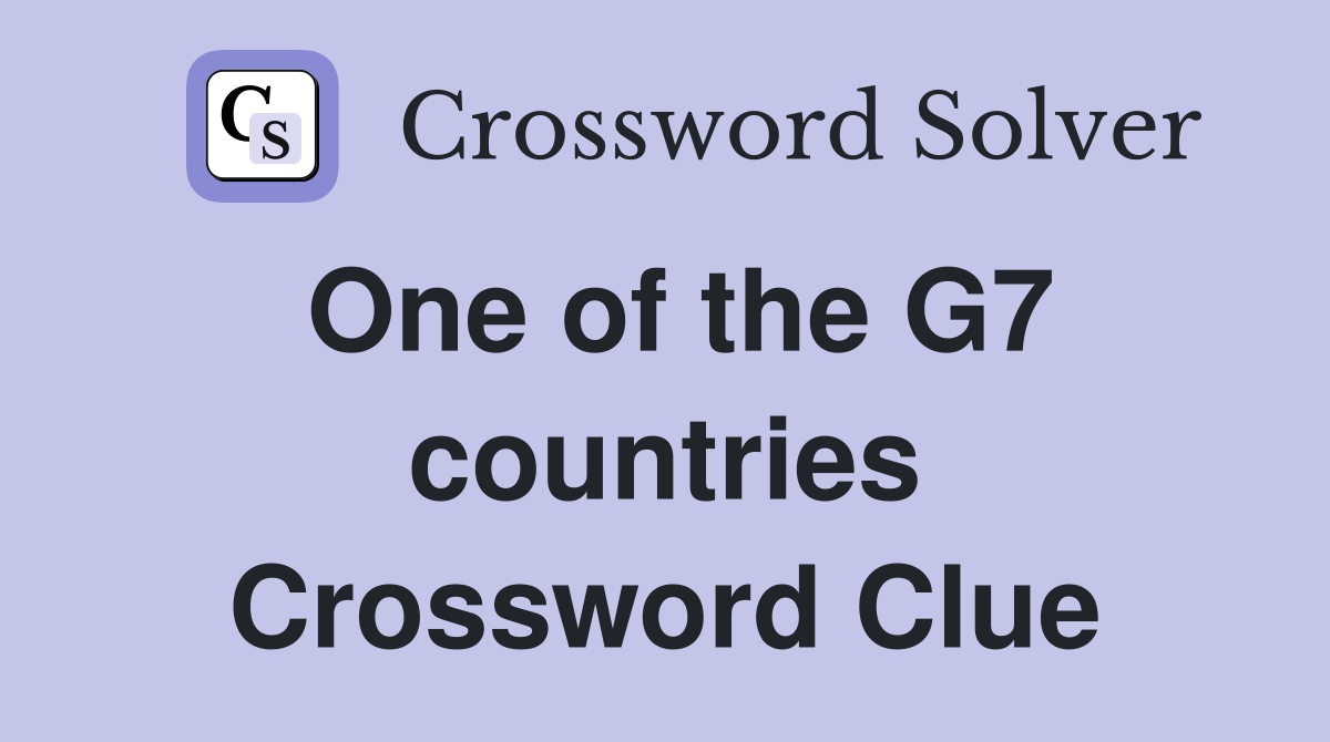 One of the G7 countries Crossword Clue