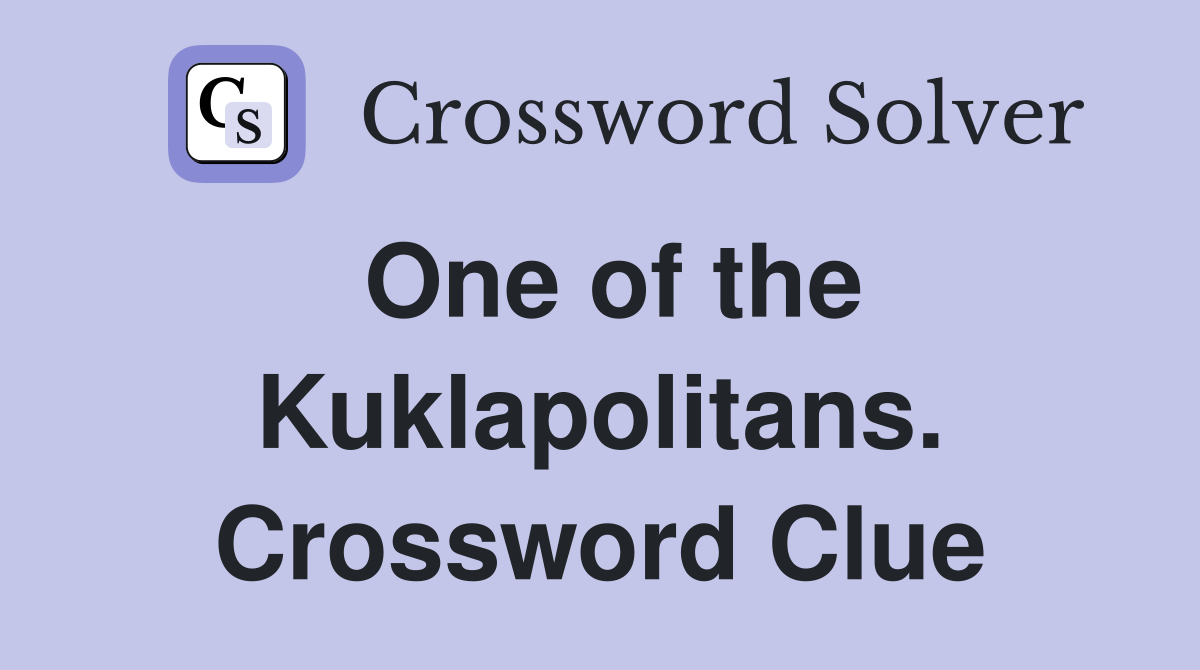 One of the Kuklapolitans. Crossword Clue