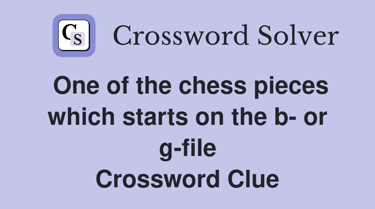 One of the chess pieces which starts on the b- or g-file Crossword Clue