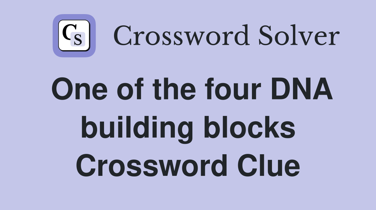 One of the four DNA building blocks Crossword Clue