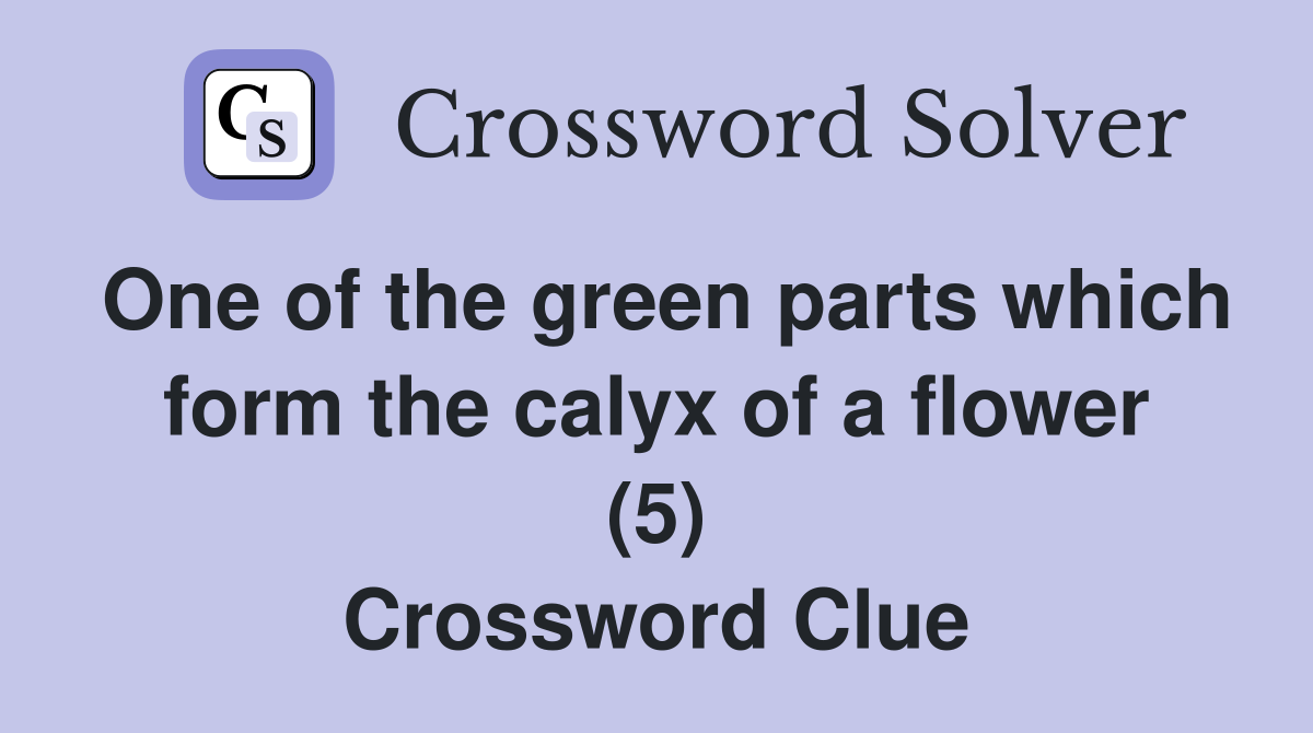 One of the green parts which form the calyx of a flower (5) Crossword Clue
