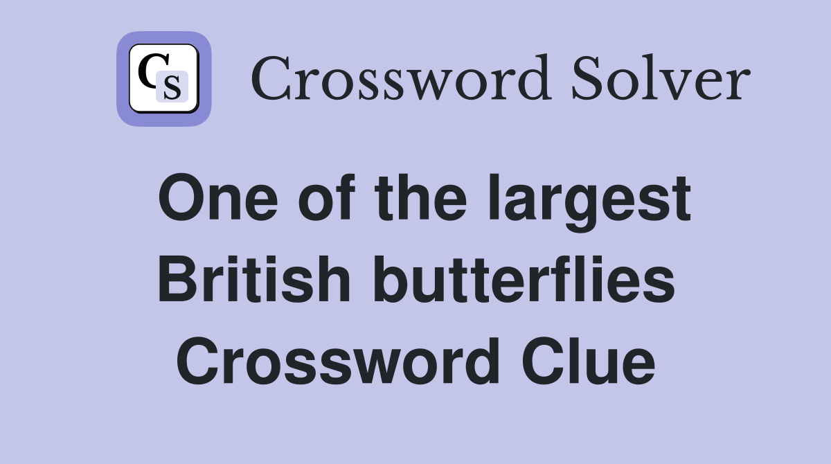 One of the largest British butterflies Crossword Clue