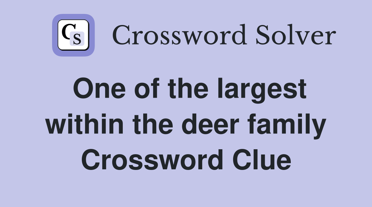 One of the largest within the deer family Crossword Clue