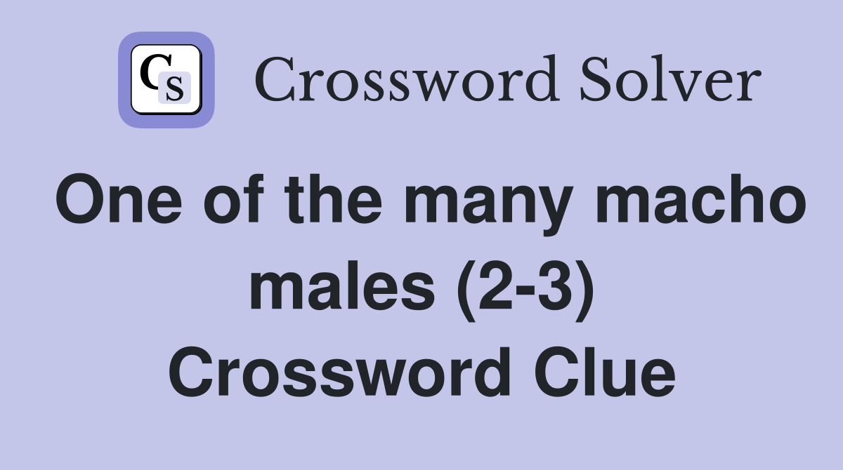 One of the many macho males (2-3) Crossword Clue