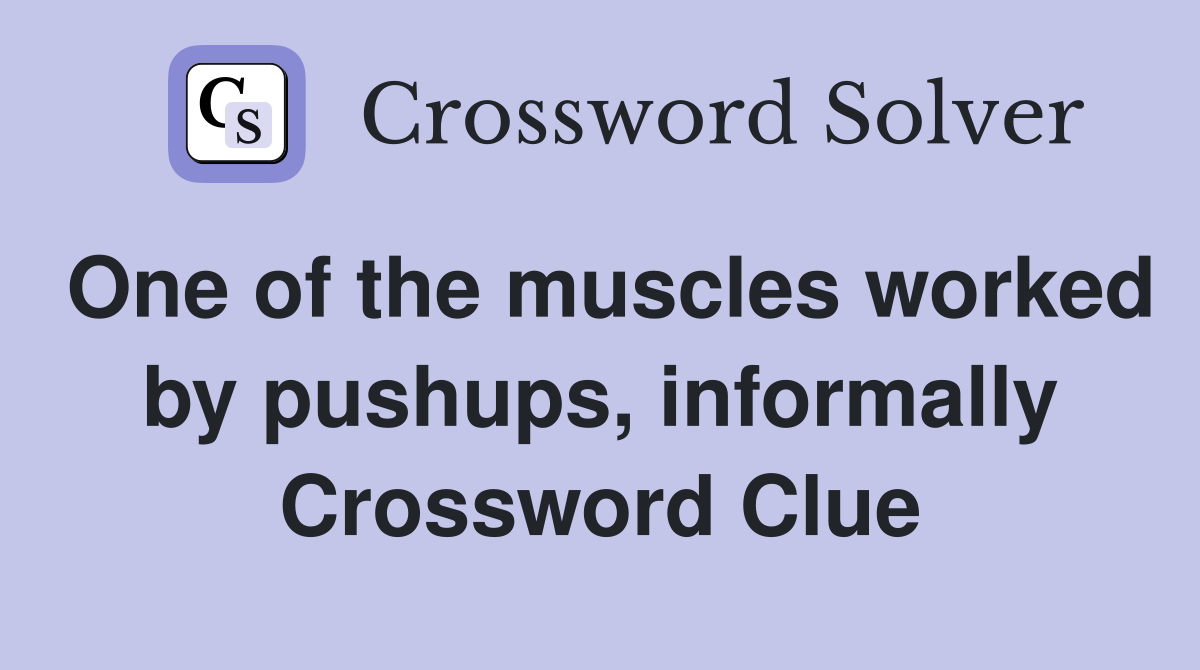 One of the muscles worked by pushups, informally Crossword Clue