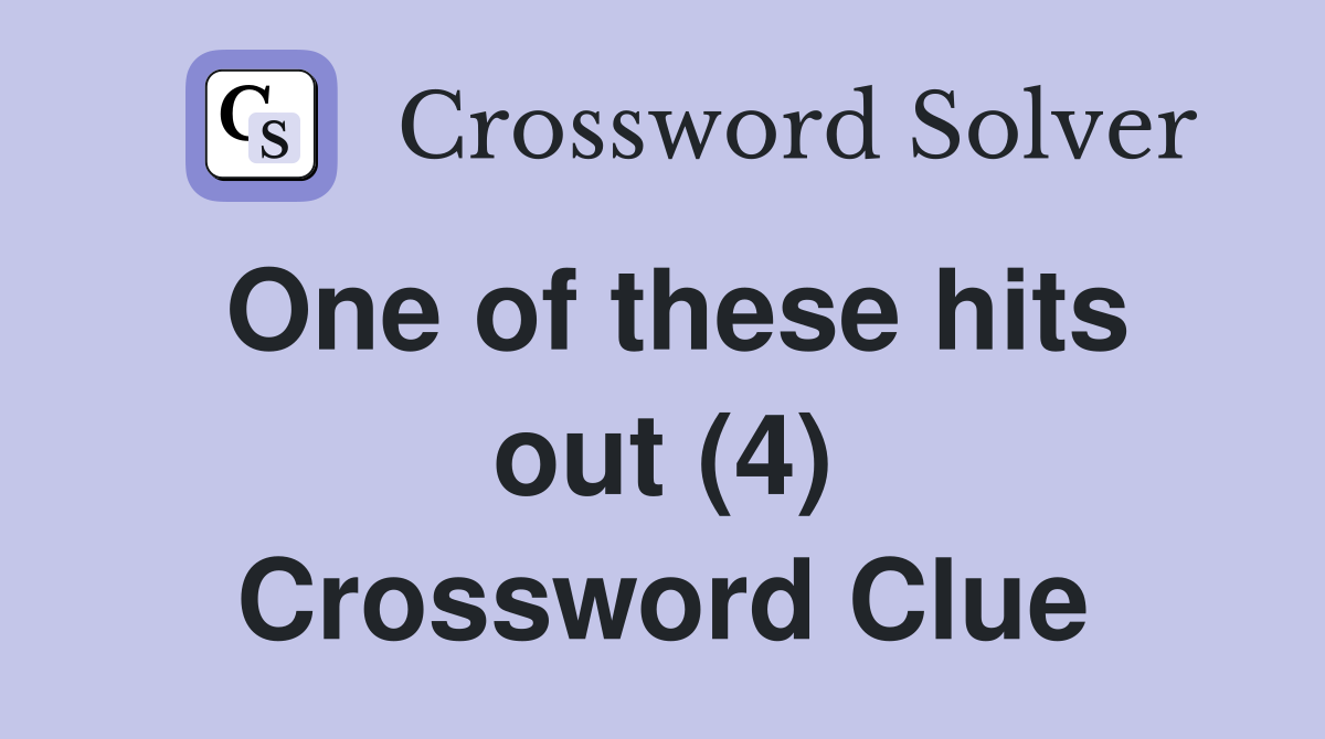 One of these hits out (4) Crossword Clue