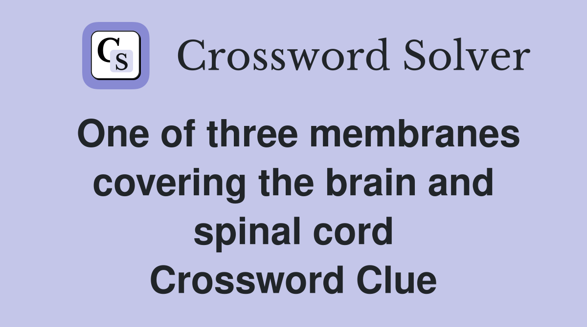 One of three membranes covering the brain and spinal cord Crossword Clue
