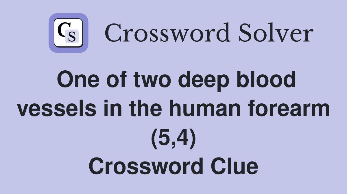 One of two deep blood vessels in the human forearm (5,4) Crossword Clue