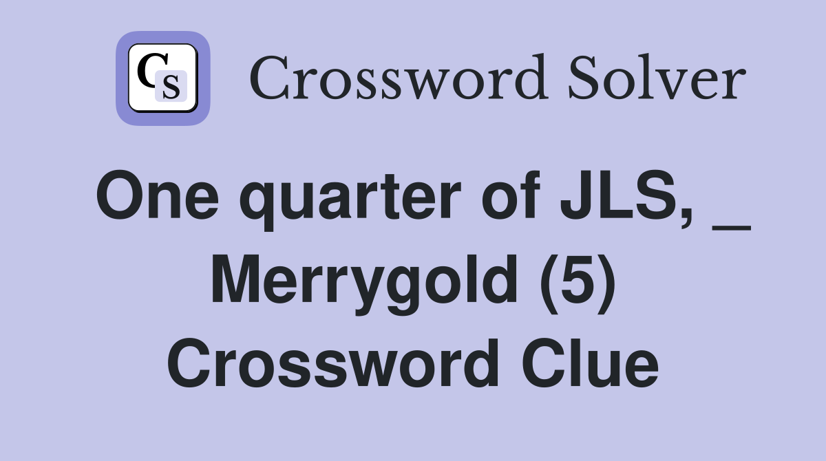 One quarter of JLS, _ Merrygold (5) Crossword Clue