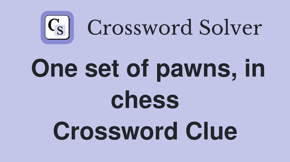 One set of pawns, in chess Crossword Clue