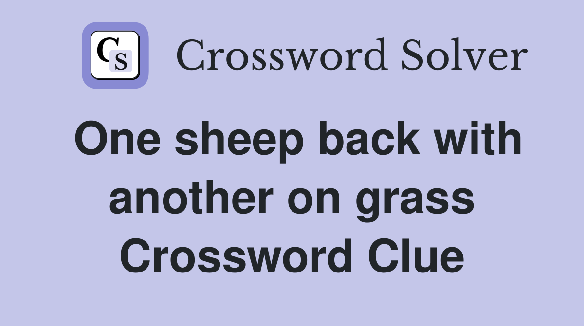 One sheep back with another on grass Crossword Clue