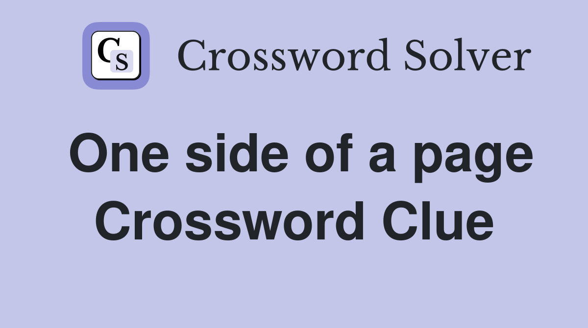 One side of a page Crossword Clue
