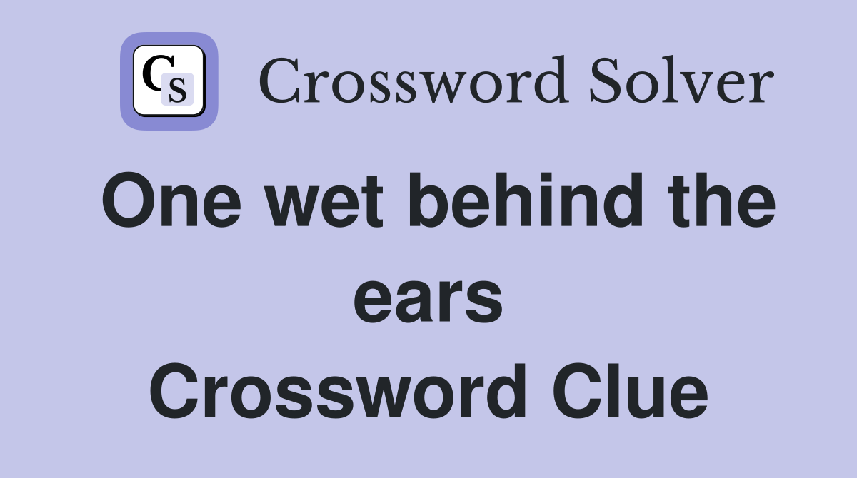 One wet behind the ears Crossword Clue