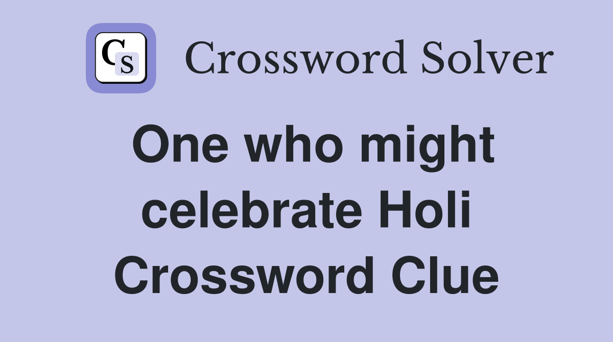 One who might celebrate Holi Crossword Clue