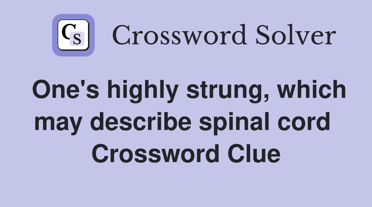 One's highly strung, which may describe spinal cord  Crossword Clue