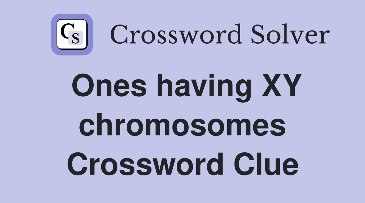 Ones having XY chromosomes Crossword Clue