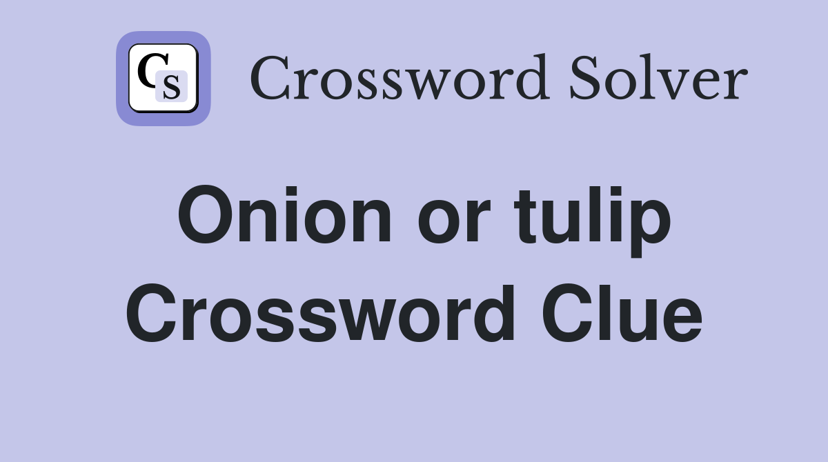 Onion or tulip Crossword Clue