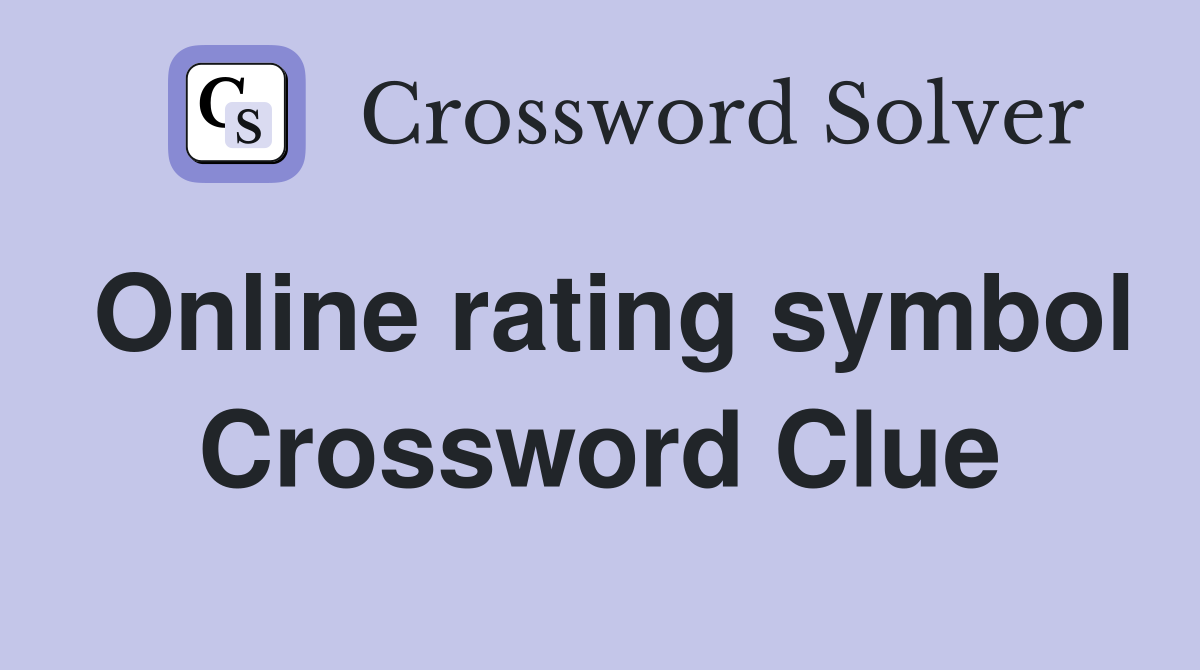 Online rating symbol Crossword Clue