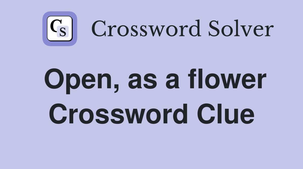 Open, as a flower Crossword Clue