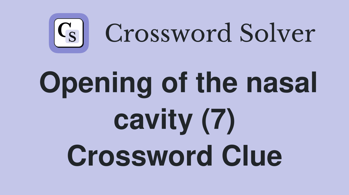 Opening of the nasal cavity (7) Crossword Clue