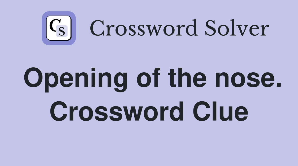 Opening of the nose. Crossword Clue
