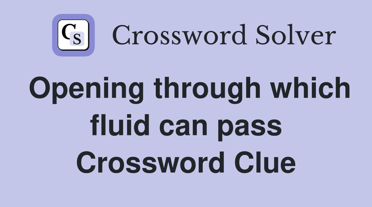 Opening through which fluid can pass Crossword Clue