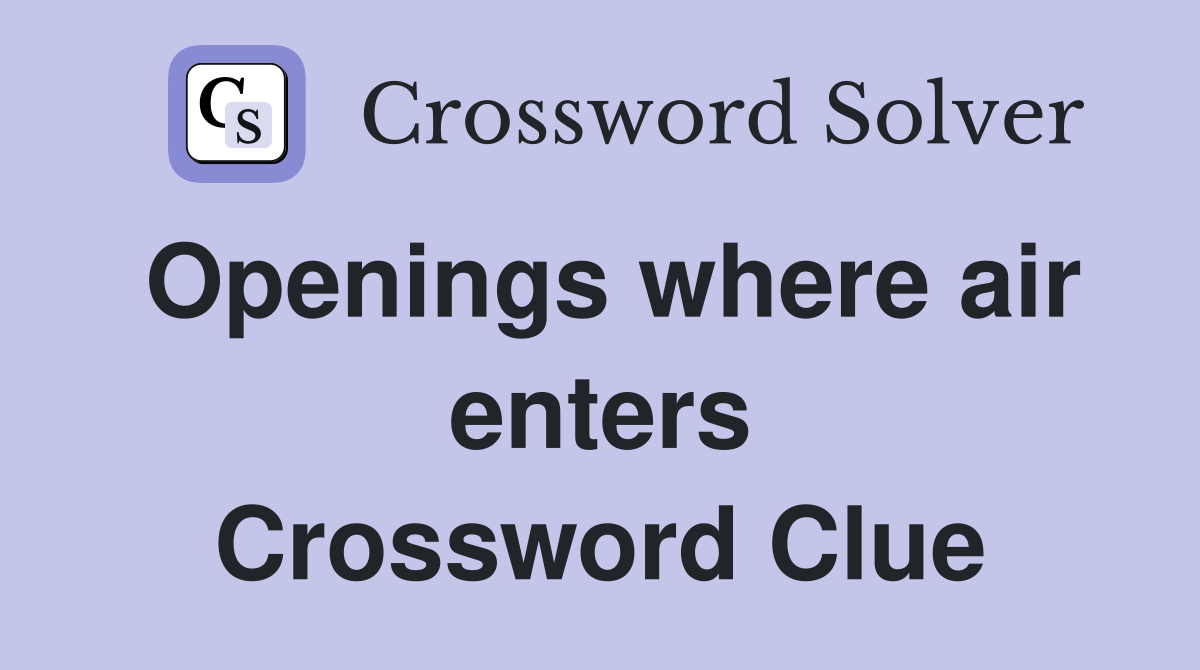 Openings where air enters Crossword Clue