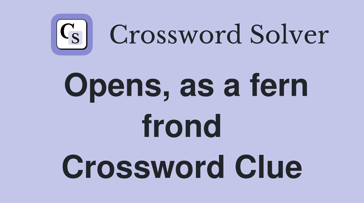 Opens, as a fern frond Crossword Clue
