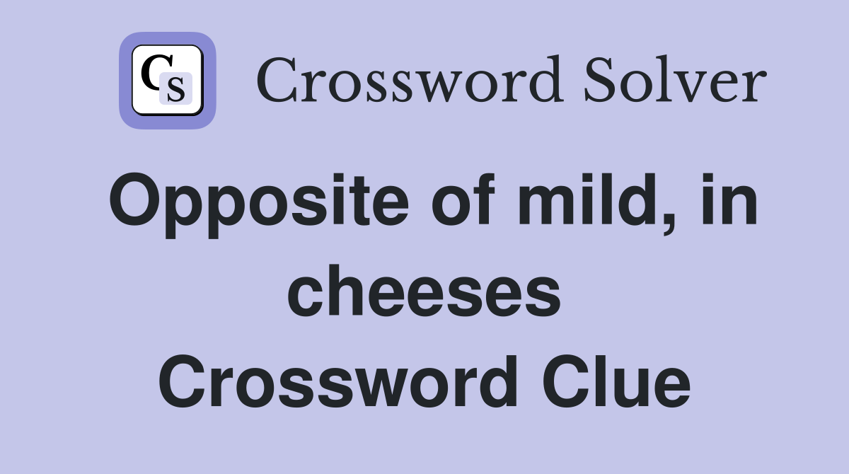 Opposite of mild, in cheeses Crossword Clue