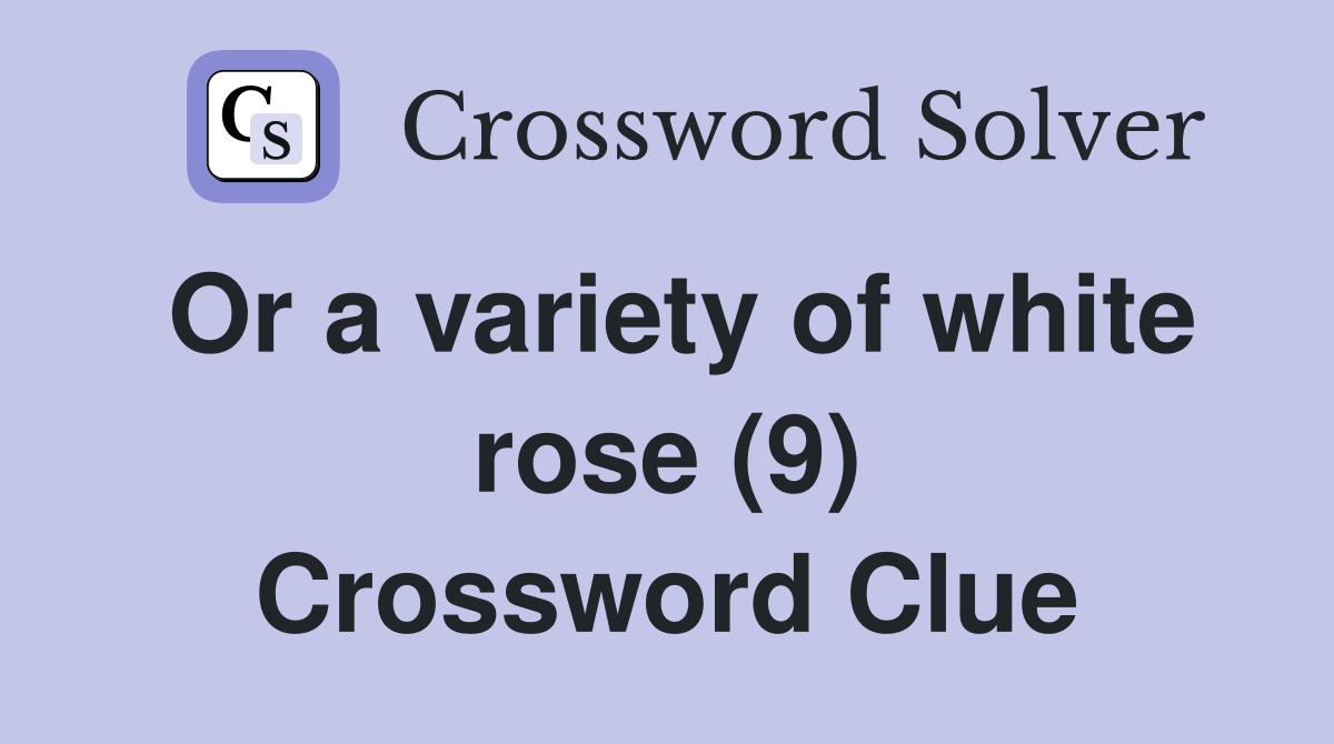 Or a variety of white rose (9) Crossword Clue