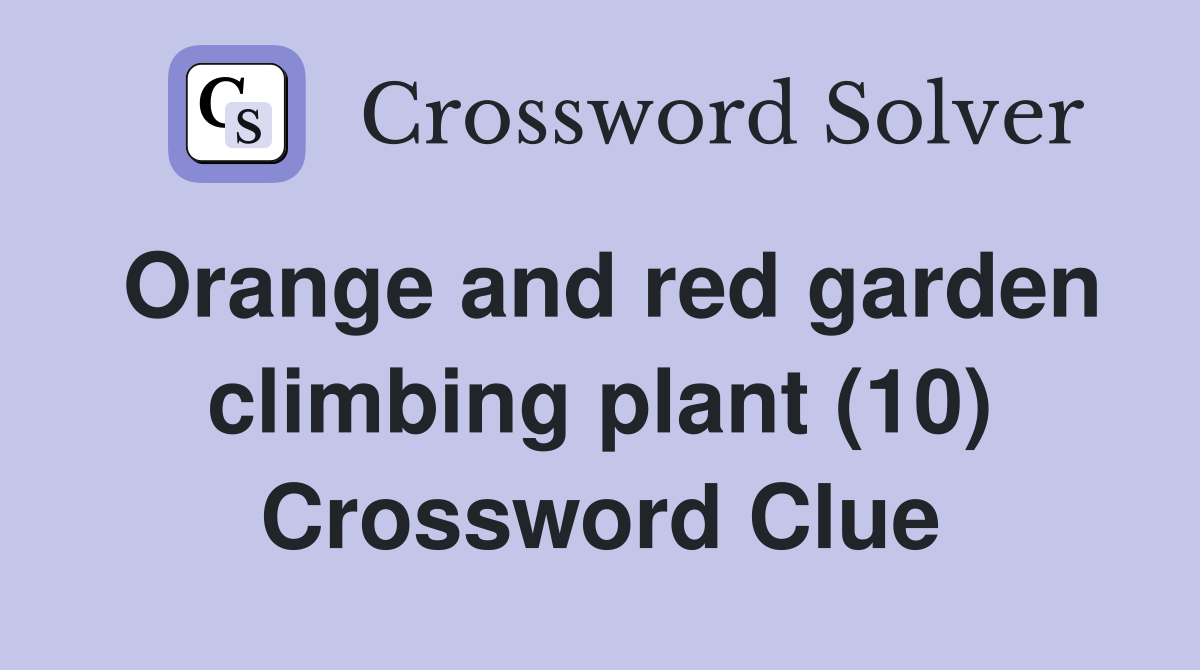 Orange and red garden climbing plant (10) Crossword Clue