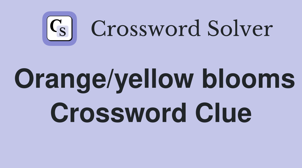 Orange/yellow blooms Crossword Clue