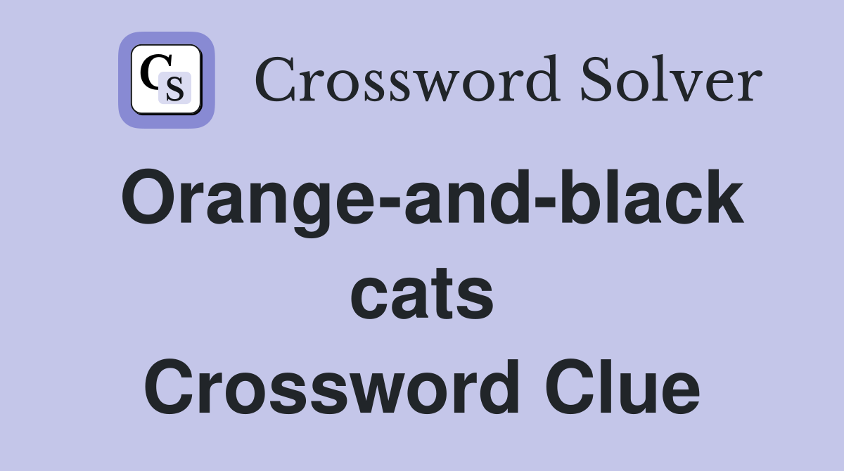 Orange-and-black cats Crossword Clue