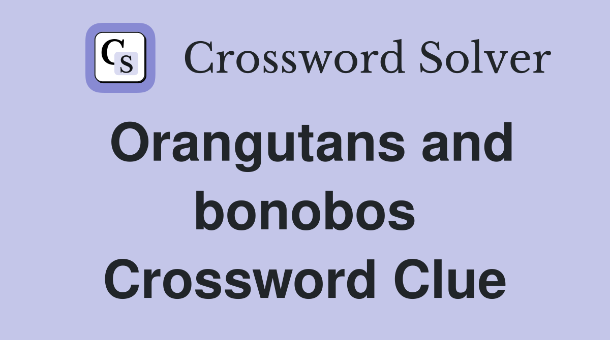 Orangutans and bonobos Crossword Clue