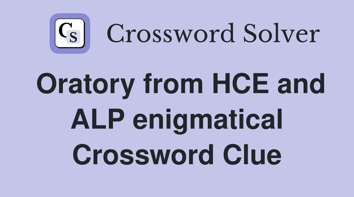Oratory from HCE and ALP enigmatical Crossword Clue