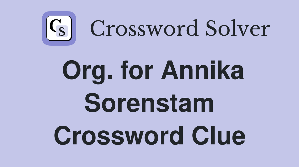 Org. for Annika Sorenstam Crossword Clue