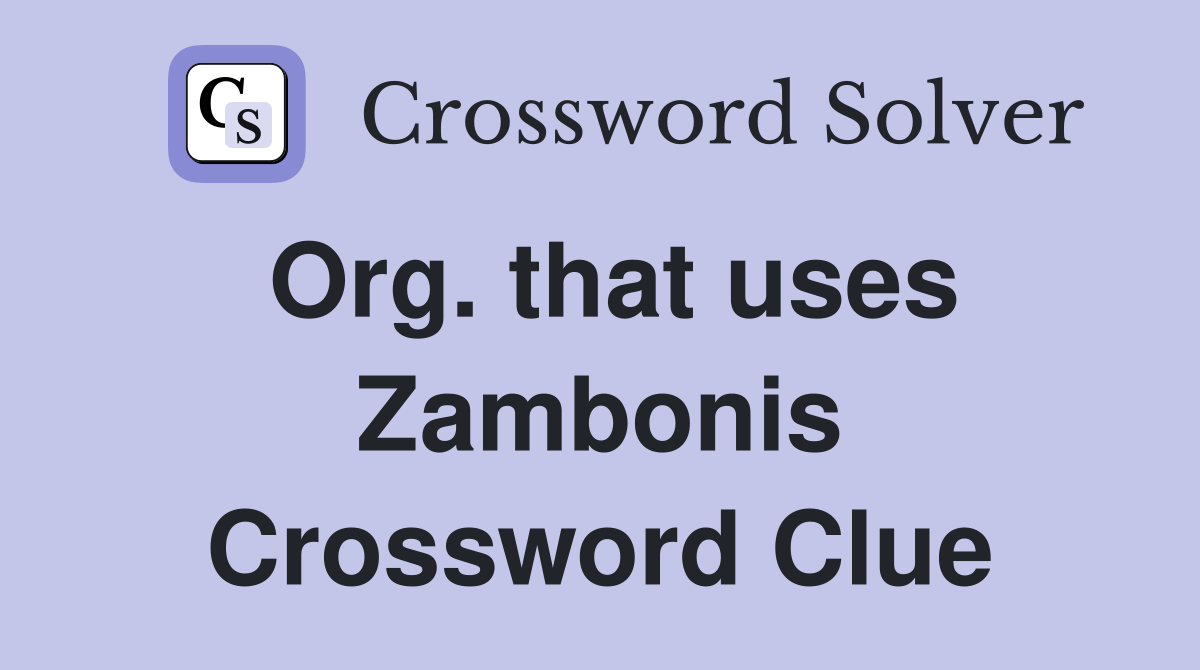 Org. that uses Zambonis Crossword Clue