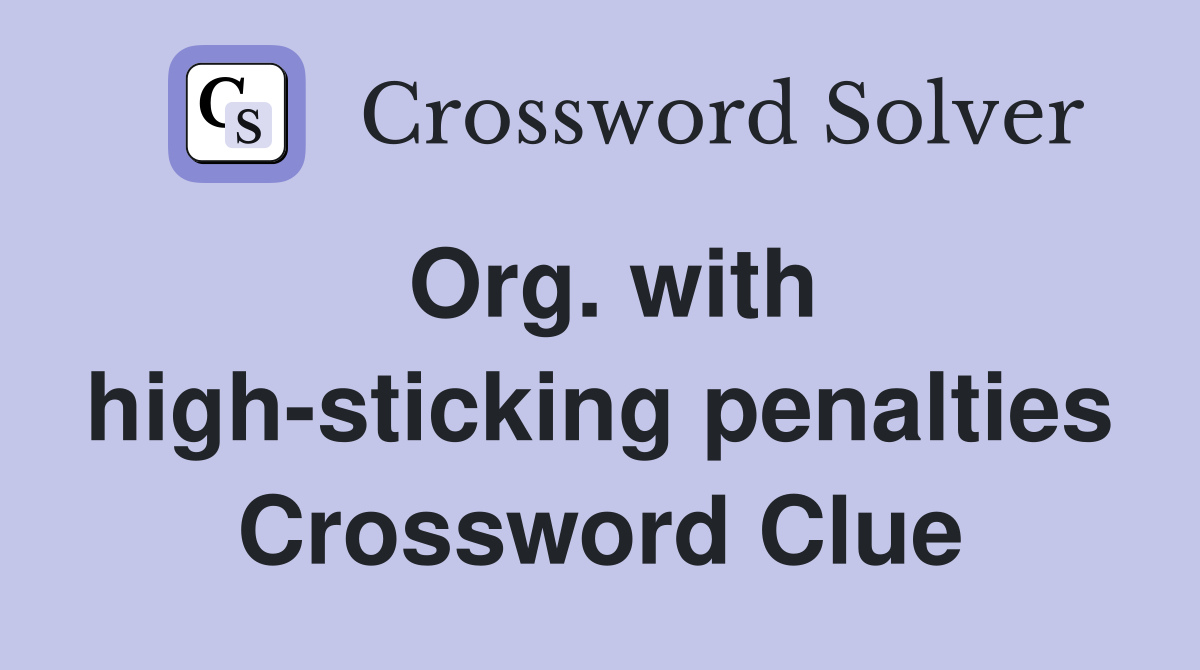 Org. with high-sticking penalties Crossword Clue