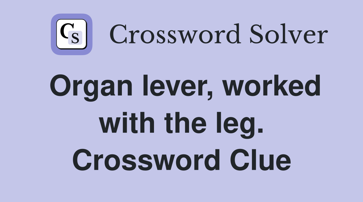 Organ lever, worked with the leg. Crossword Clue