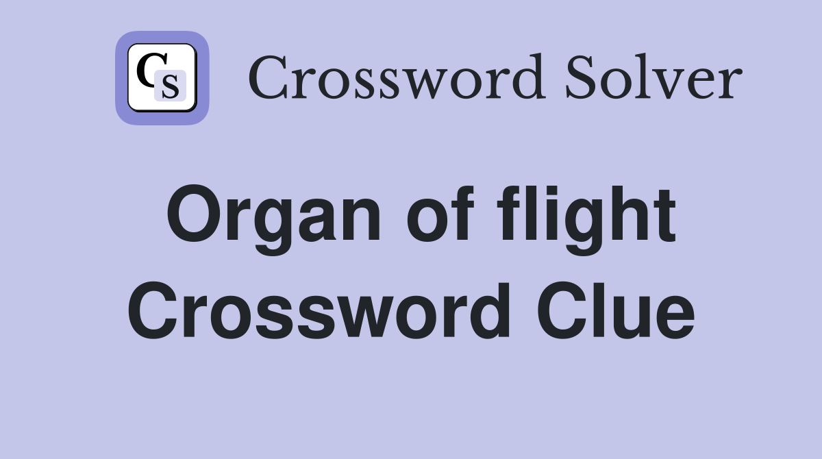 Organ of flight Crossword Clue